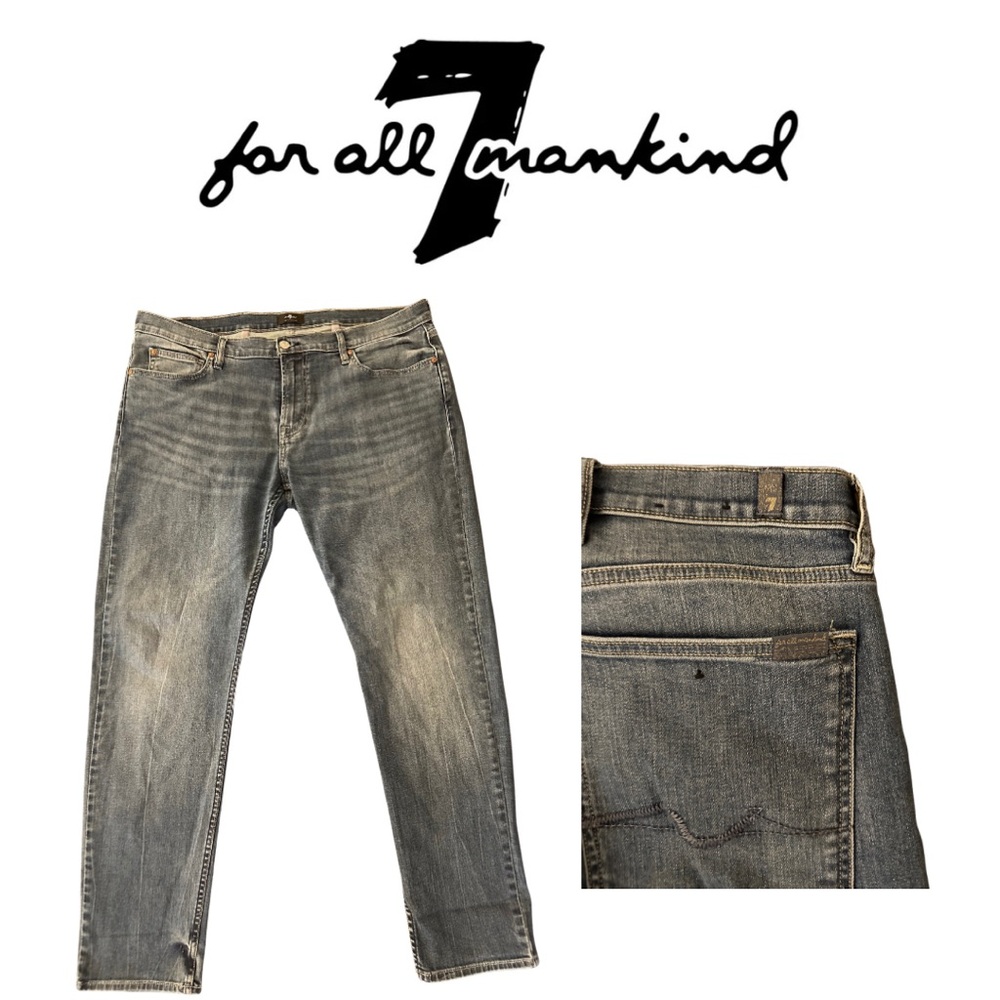 NWOT Distressed Light Wash 7 For All Mankind Jeans